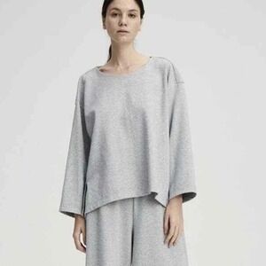 NAP‎ Loungewear Pure Cotton Loose Cut Sweatshirt Heathered Gray Womens Large